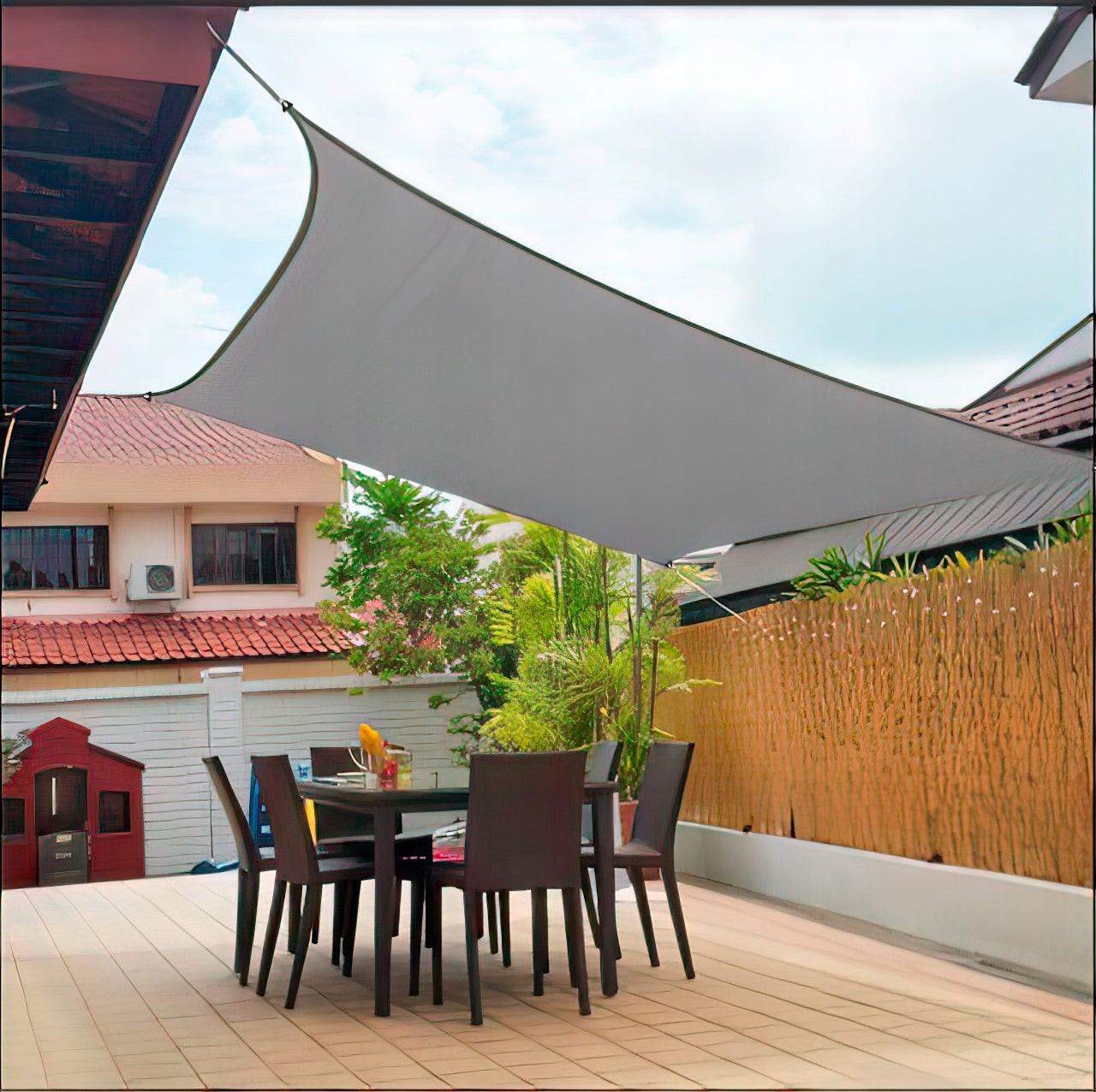Sun Sail Garden Waterproof 2x2 m Grey Strong Awning Manufacturer code Żagiel Przeciwsłoneczny Ogrodowy 2x2