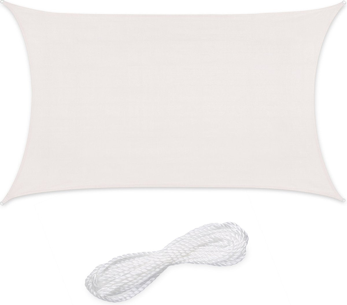 Sun Sail Garden Waterproof 3x2 WHITE Rectangle Shader