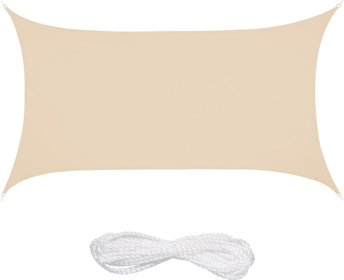 Sun Sail Garden Waterproof 3x4 Beige Rectangle Shader
