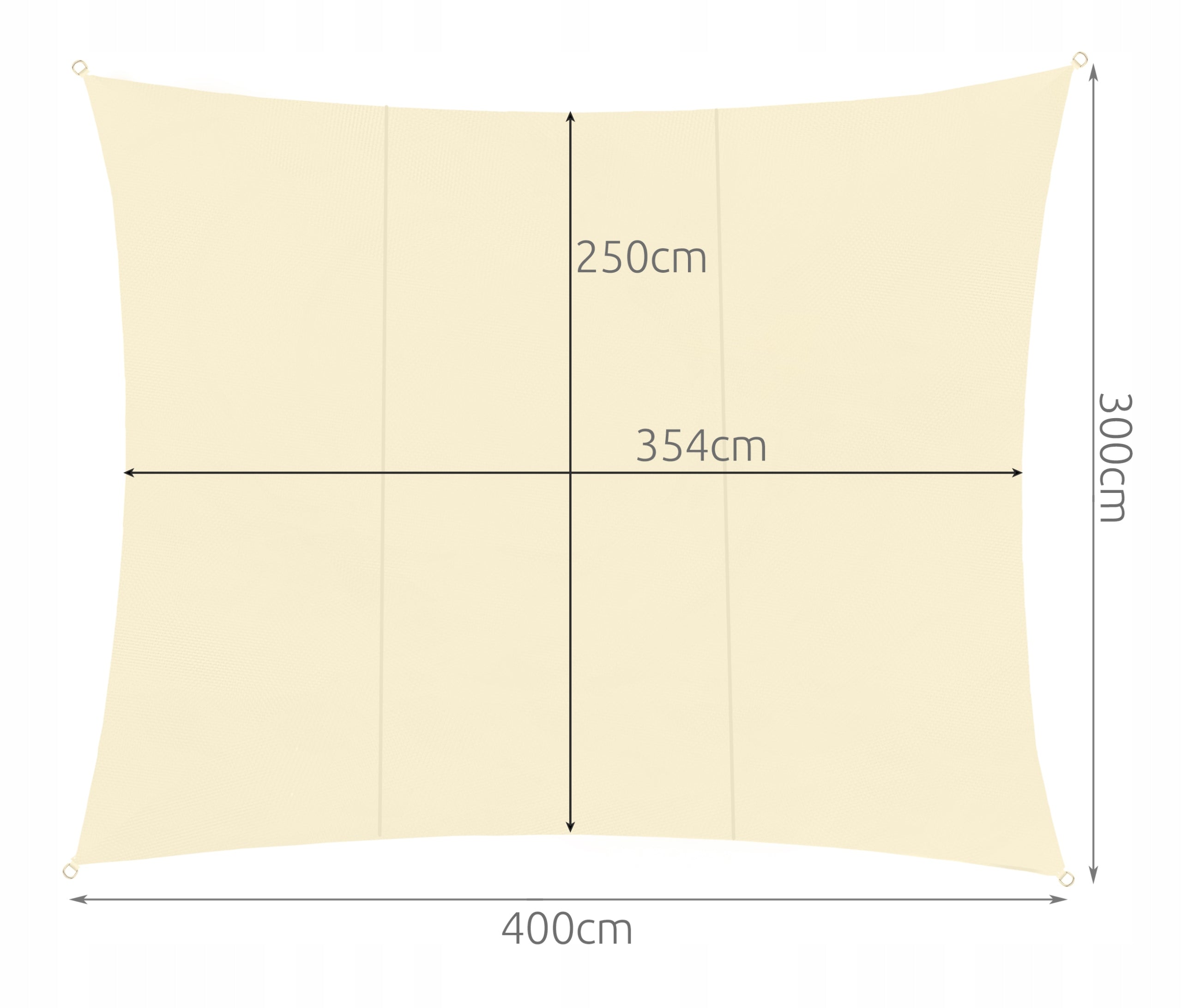 Sun Sail Rectangular GARDLOV 3x4m Garden for Terrace Beige Kind shade sail