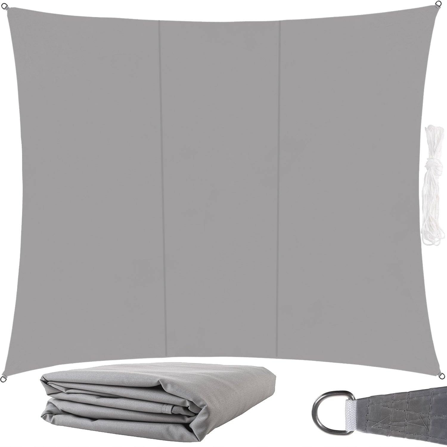 Sun Sail Rectangular Garden Terrace Waterproof 3x4m Grey
