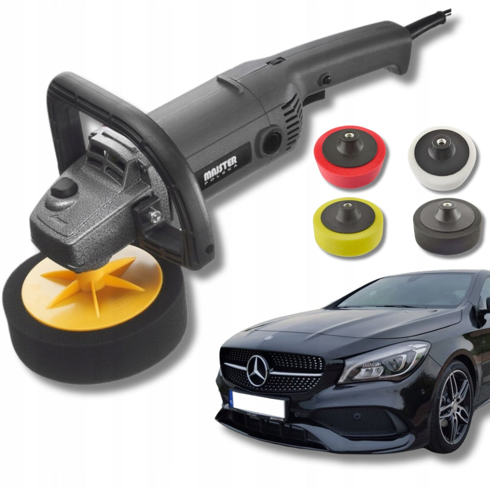 Super CAR POLISHER with adjustable rotation SET 4x sponge STRONG 2600W