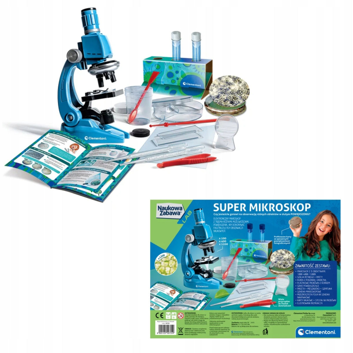 Super Microscope Clementoni 50755 Scientific Set Polish