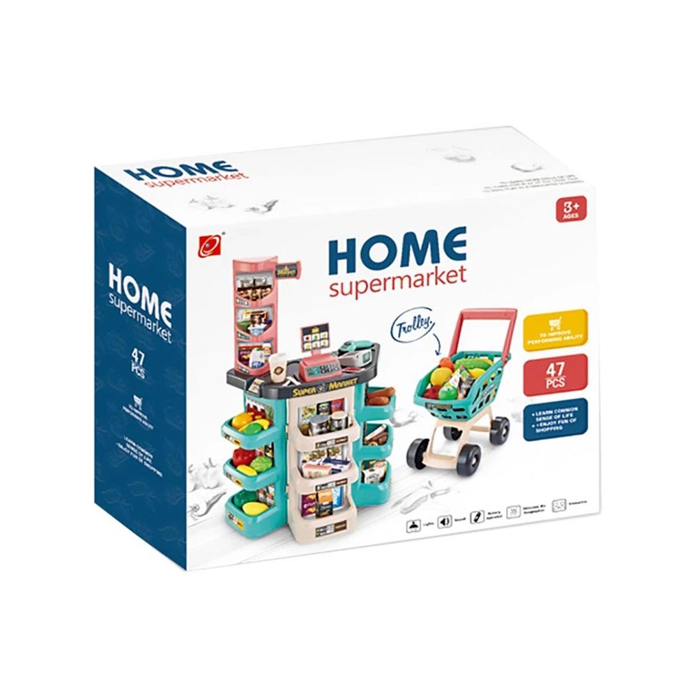 Supermarket Kids Educational Set 47 Piece Cash Register Shop Brand Timeless Tools