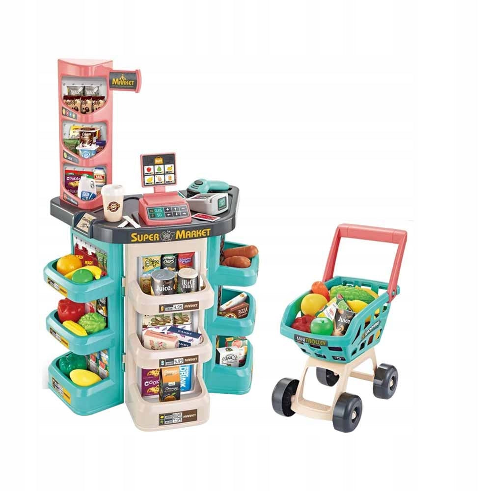 Supermarket Kids Educational Set 47 Piece Cash Register Shop