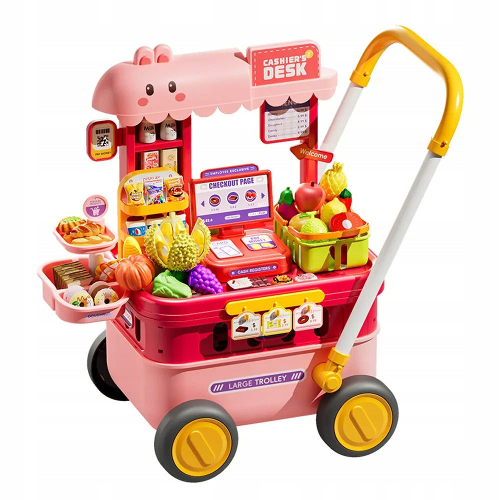 Supermarket Shop Children's Cash Register Stall + Stroller Basket with Accessories Large Manufacturer code Supermarket Sklep Kasa 6729