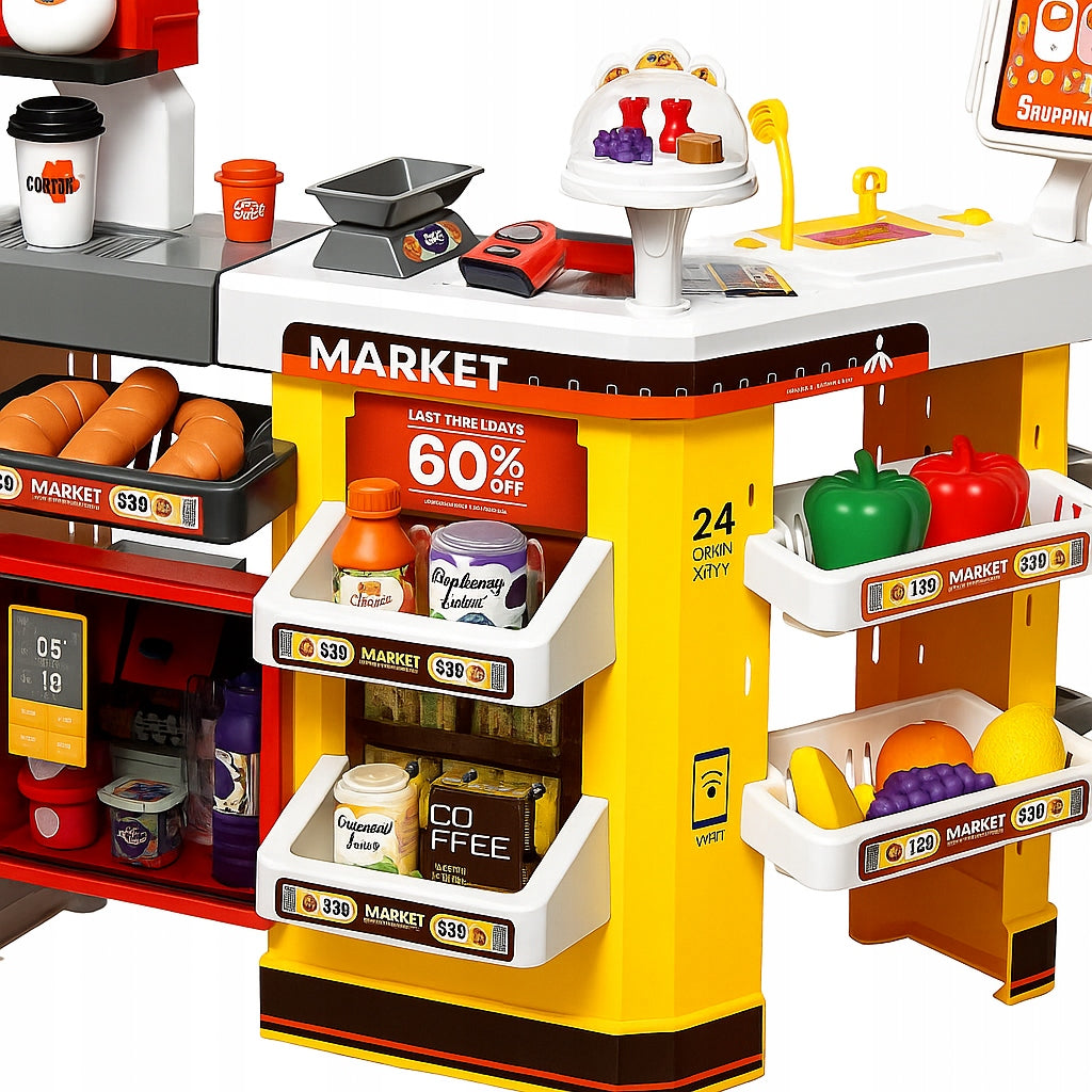 Supermarket Shop Interactive Cash Register Kids Basket Refrigerator with Couple Accessory Manufacturer code 71041