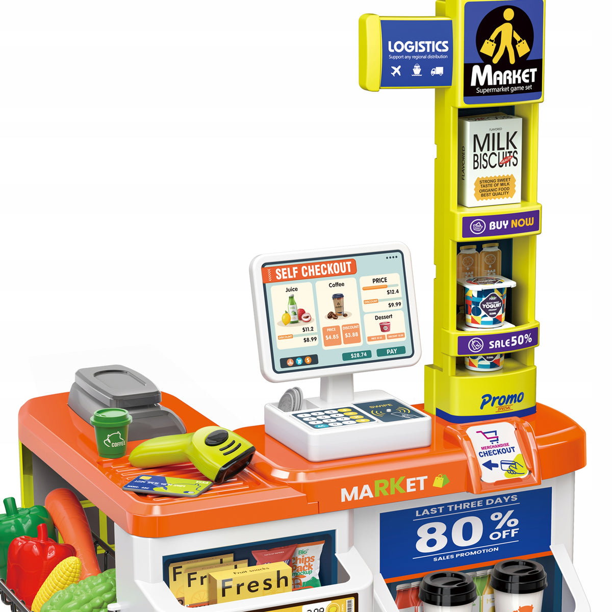 Supermarket for Children Shop Cash Register Interactive Trolley Weight Terminal Manufacturer code Supermarket