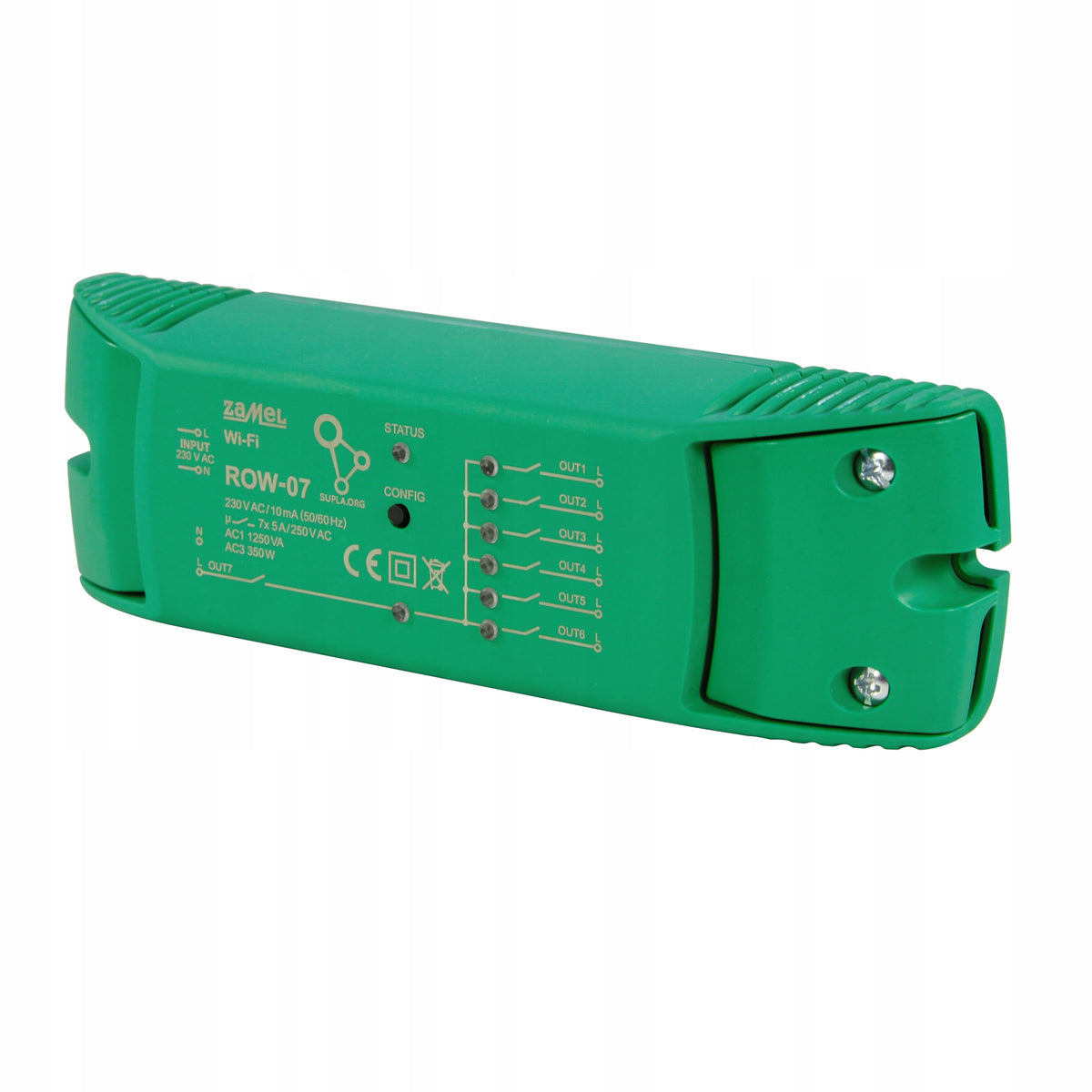 Surface mounted WiFi receiver 230V 7-channel ROW-07 SUPLA Zamel