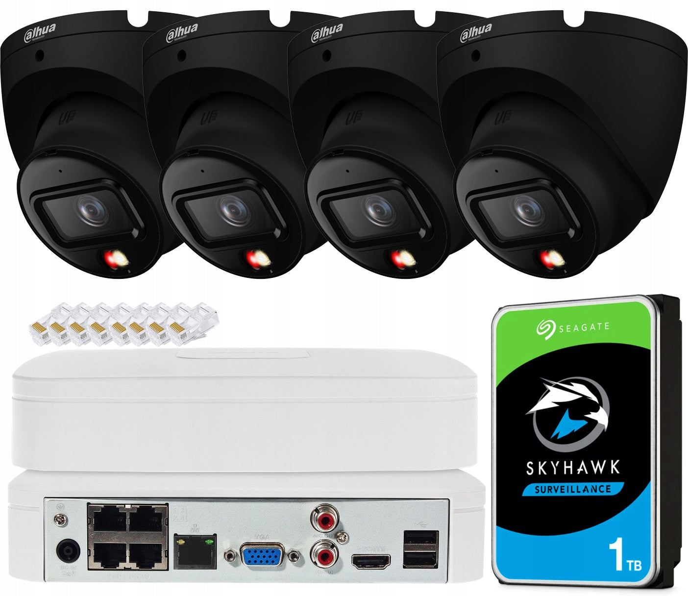 Surveillance Kit 4 Cameras 6Mpx DAHUA External FullColor SMD Detection