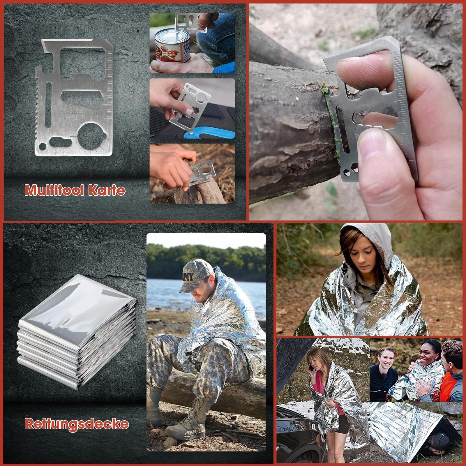 Survival Kit 54in1 First Aid Kit EDC Knife Flashlight Camping Bushcraft Gift Manufacturer code 681381875328