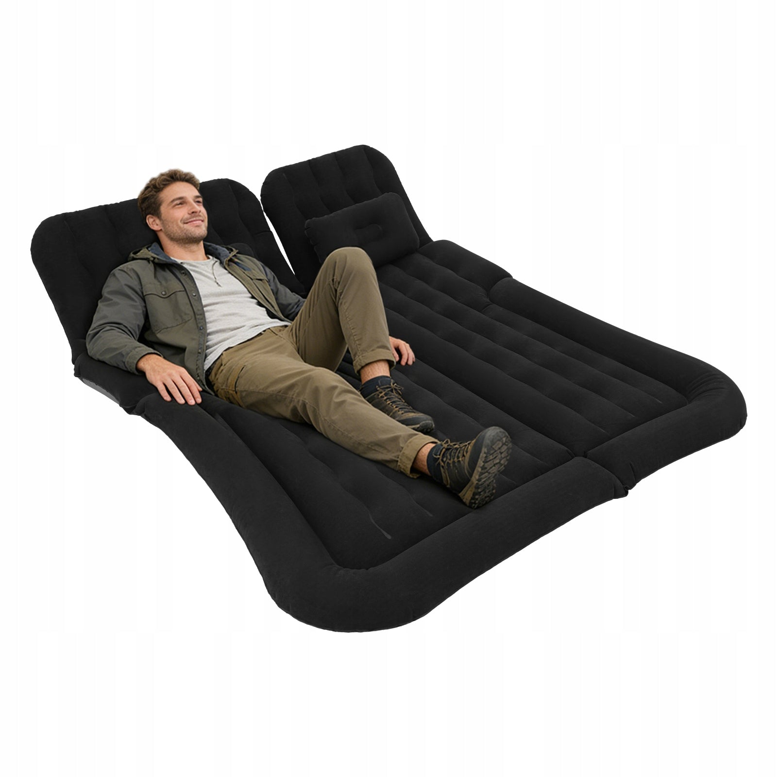 Suv Air Mattress Car Inflatable Bed 1.74*1.26m Black with Electric Air Pump