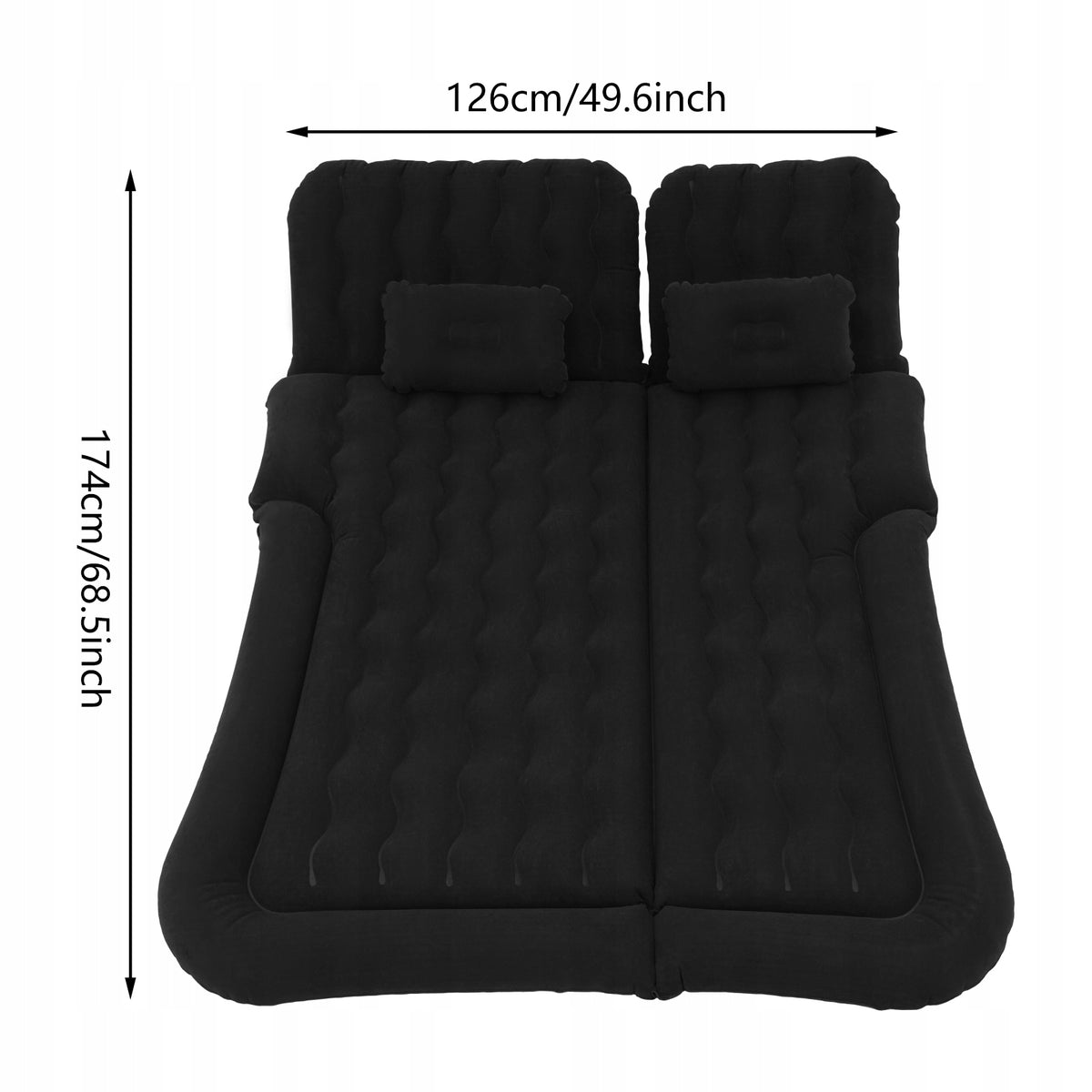 Suv Air Mattress Car Inflatable Bed + Electric Air Pump 5.71*4.13ft Black Packaging status original