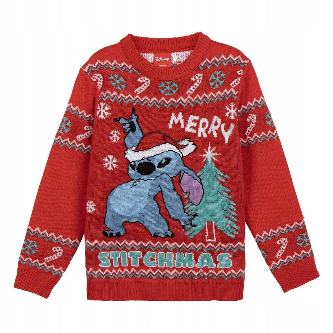 Svetr vánoční dětský červený, Stitch Velikost: 8 let