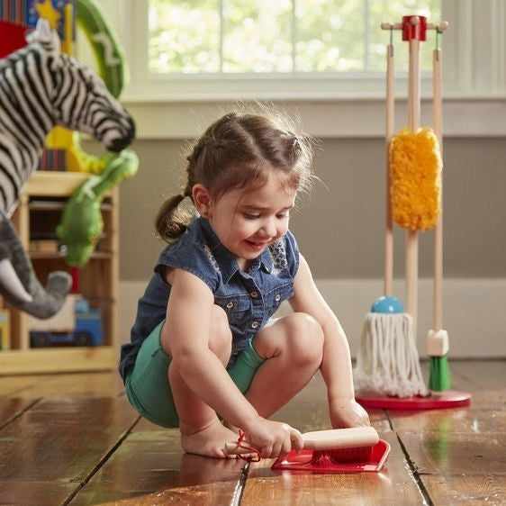 Sweeping Cleaning Kit for Kids Broom Mop Dustpan Melissa Doug Brand Melissa & Doug
