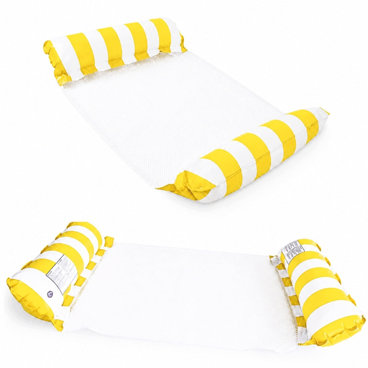 Swimming MATTRESS LOUNGER WATER HAMMOCK WITH MESH Yellow Packaging status original