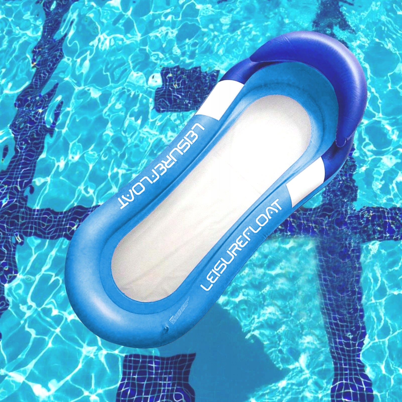 Swimming Mattress With Mesh And Headrest Sun Lounger Water Chair Inflatable Mesh Brand Gotel