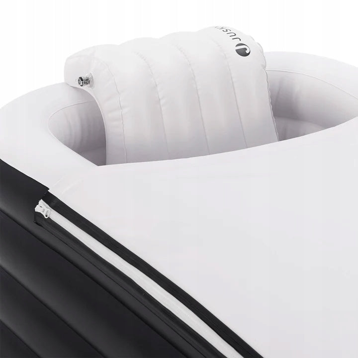 Swimming Pool Inflatable Bathtub With Headrest Black Pump Cover 155 x 81x 48 Terrace Brand no brand
