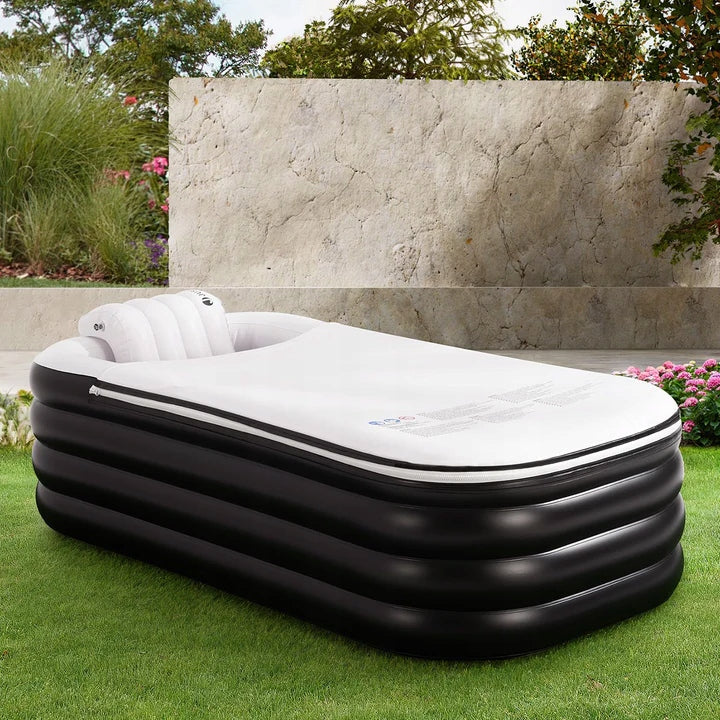 Swimming Pool Inflatable Bathtub With Headrest Black Pump Cover 155 x 81x 48 Terrace Manufacturer code 301222