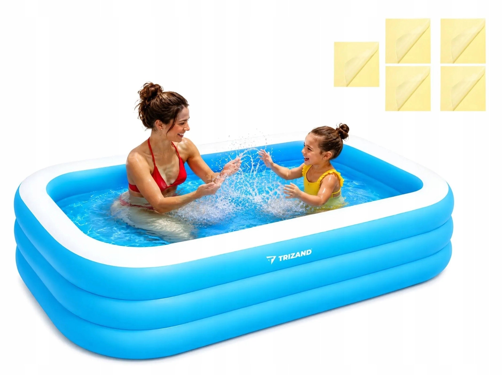 Swimming Pool Inflatable Garden Family Rectangular Large 185 x 130 cm for Children
