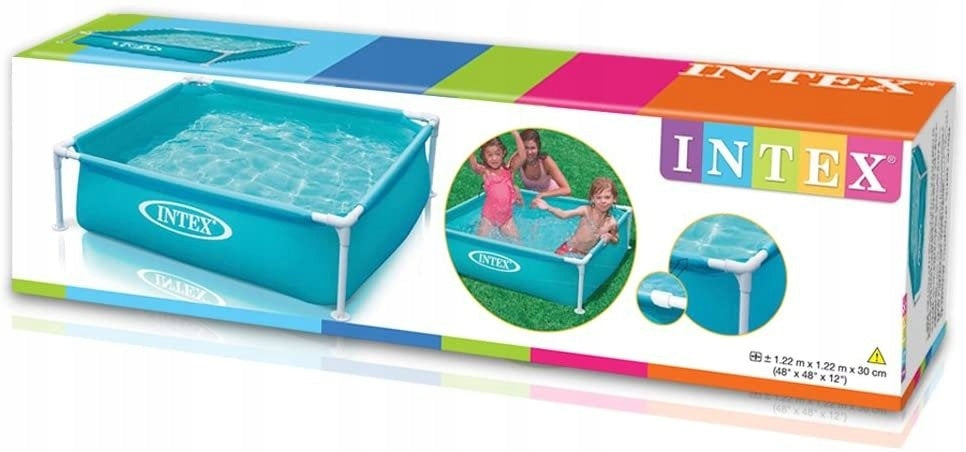 Swimming Pool Square Children's Paddling 122x122x30 Cm Intex 57173 Brand Intex