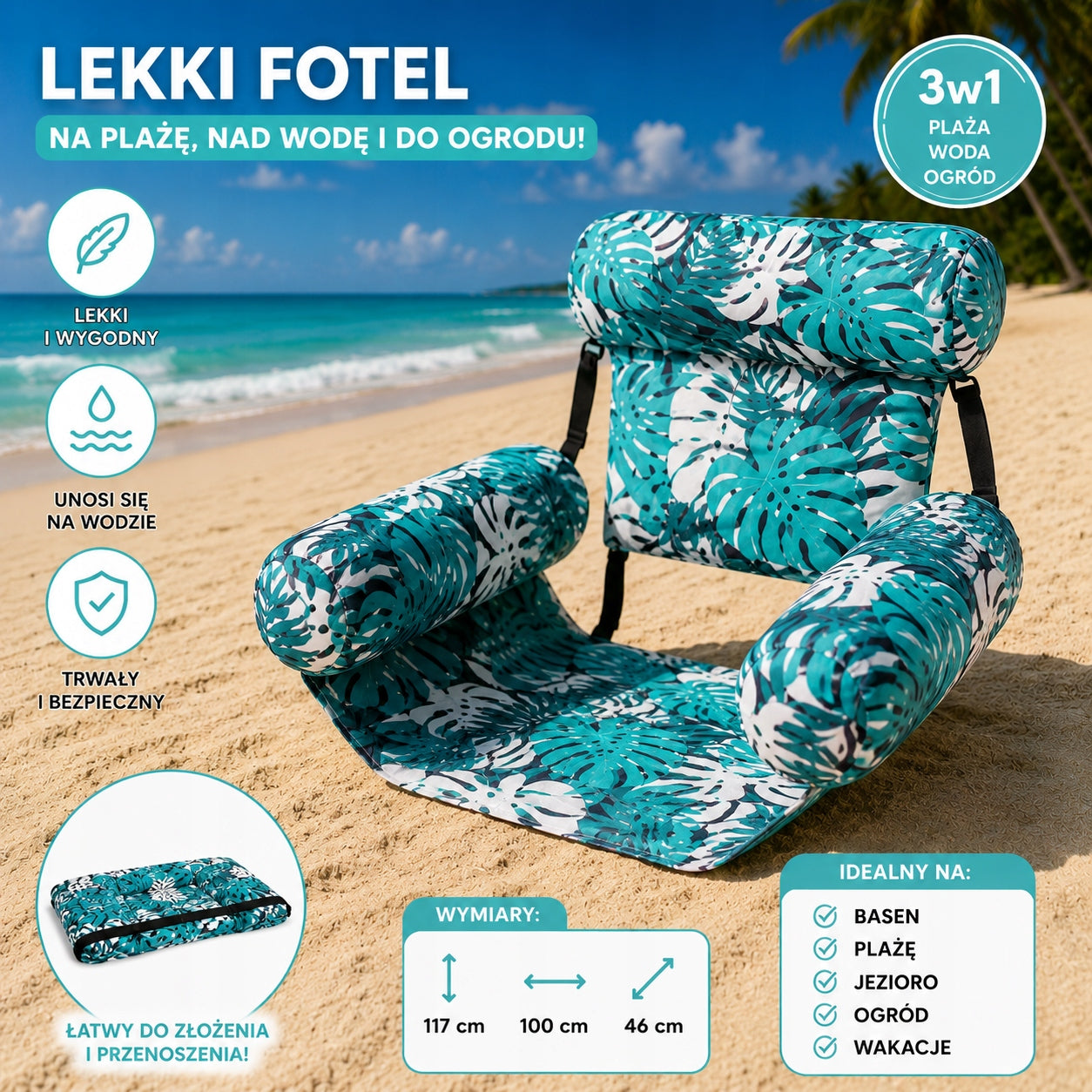 Swimming Pool Water Chair Inflatable Chair Beach Mattress Sun Lounger Green Brand no brand