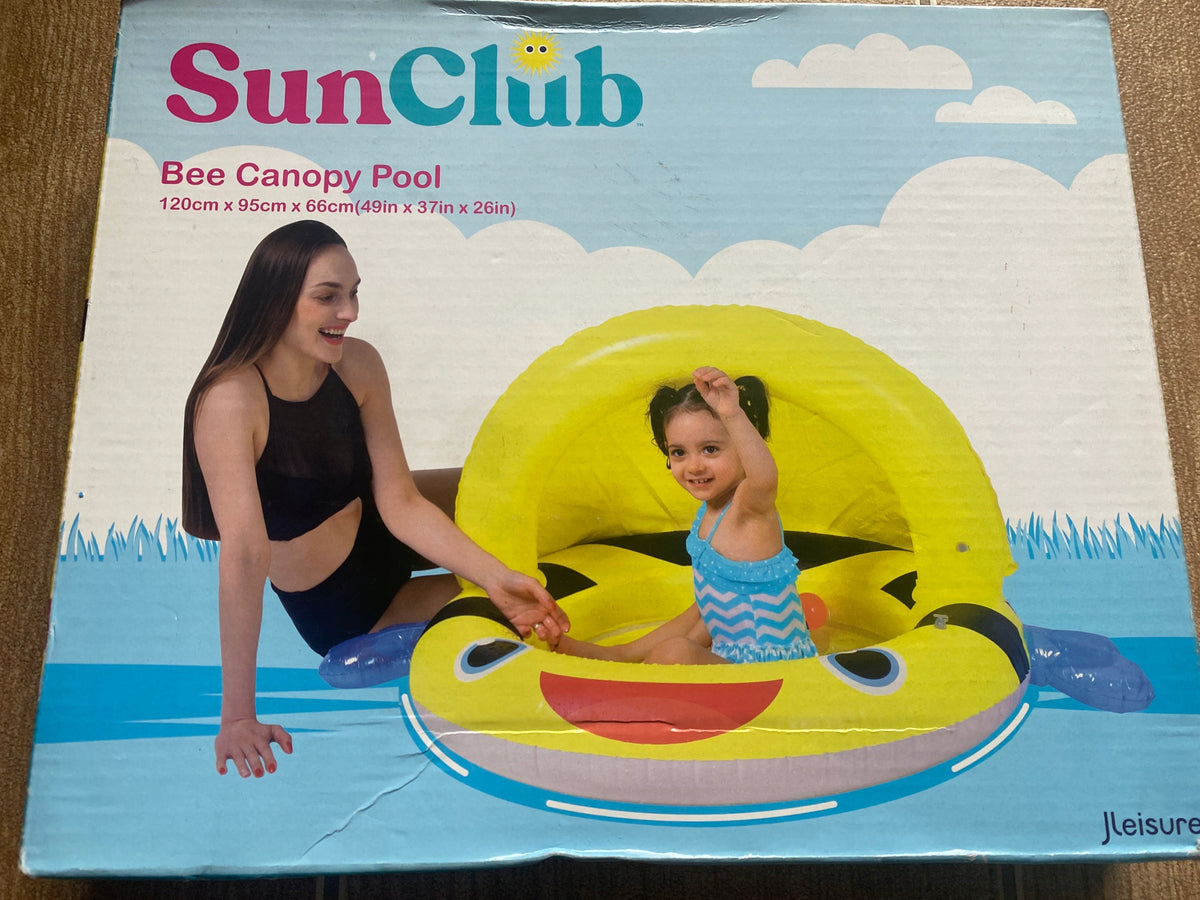 Swimming pool inflatable SunClub bee 120 x 95 x 66 cm yellow Packaging status original