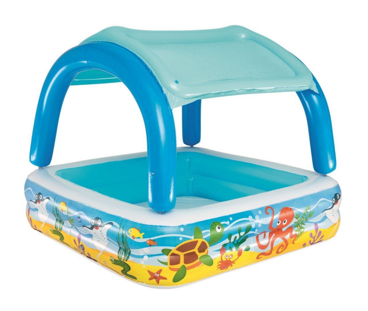 Swimming pool inflatable with visor pool for children 140x140 cm Bestway 52192 Series Rafa Koralowa