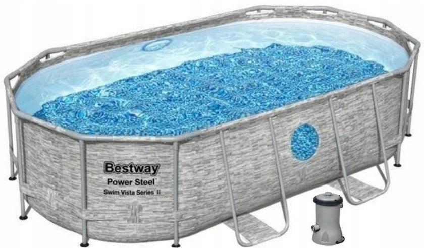 Swimming pool oval ladder cover pump 427x250x100 cm Bestway 56714