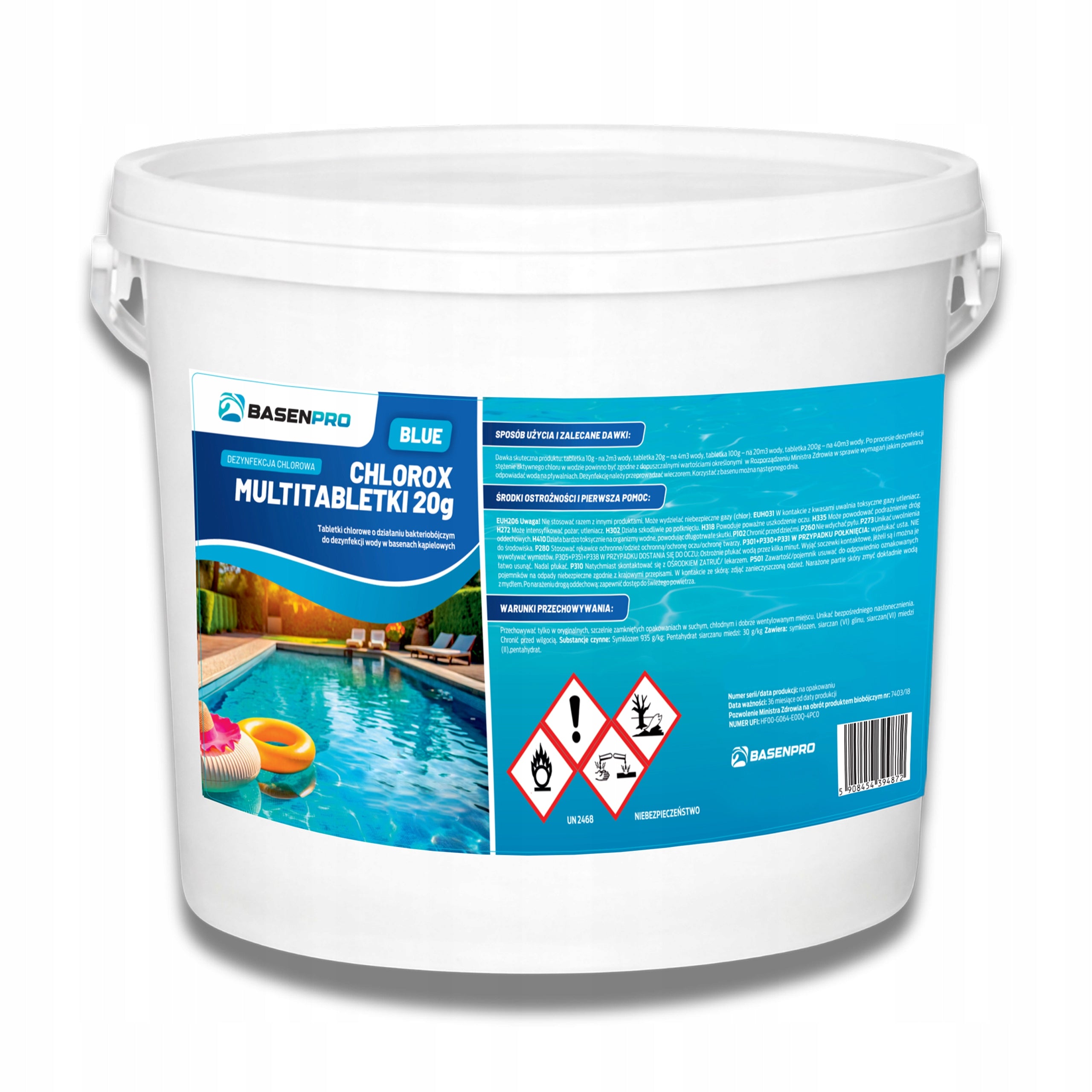 Swimming pool tablets CHLOROX MULTITABLETS 20G BLUE 3KG MULTIFUNCTIONAL Kind chlorine