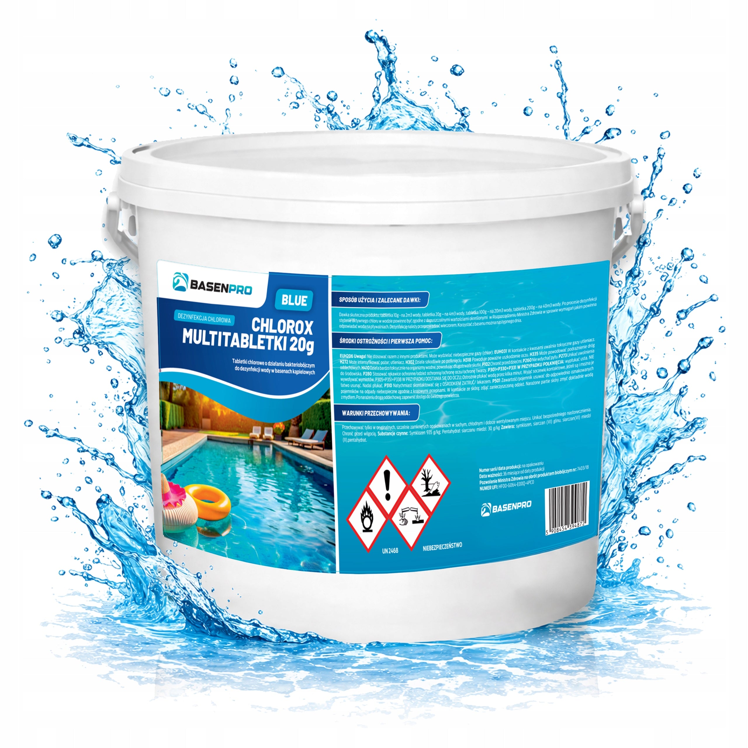Swimming pool tablets CHLOROX MULTITABLETS 20G BLUE 3KG MULTIFUNCTIONAL Packaging status original