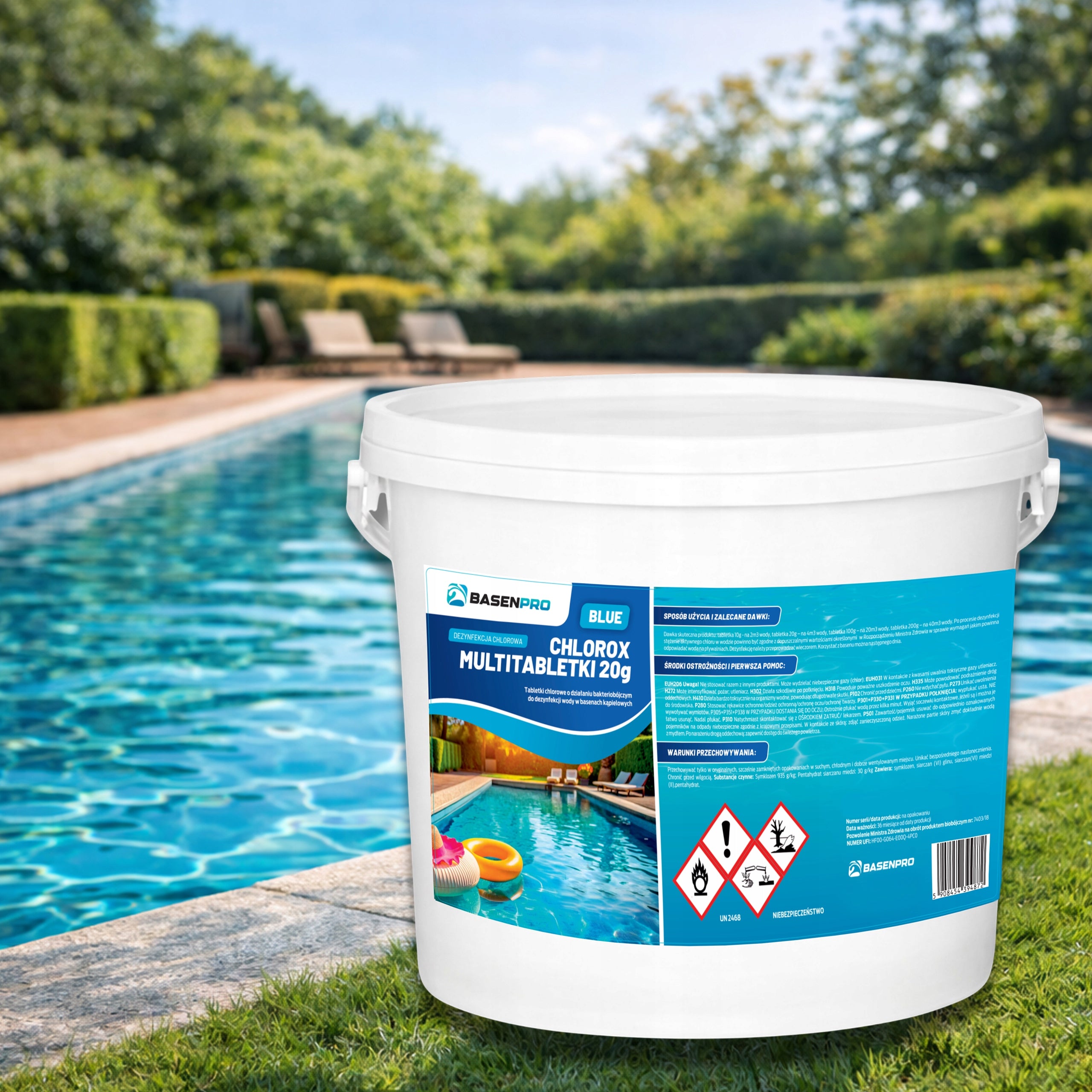 Swimming pool tablets CHLOROX MULTITABLETS 20G BLUE 3KG MULTIFUNCTIONAL Product form tablets