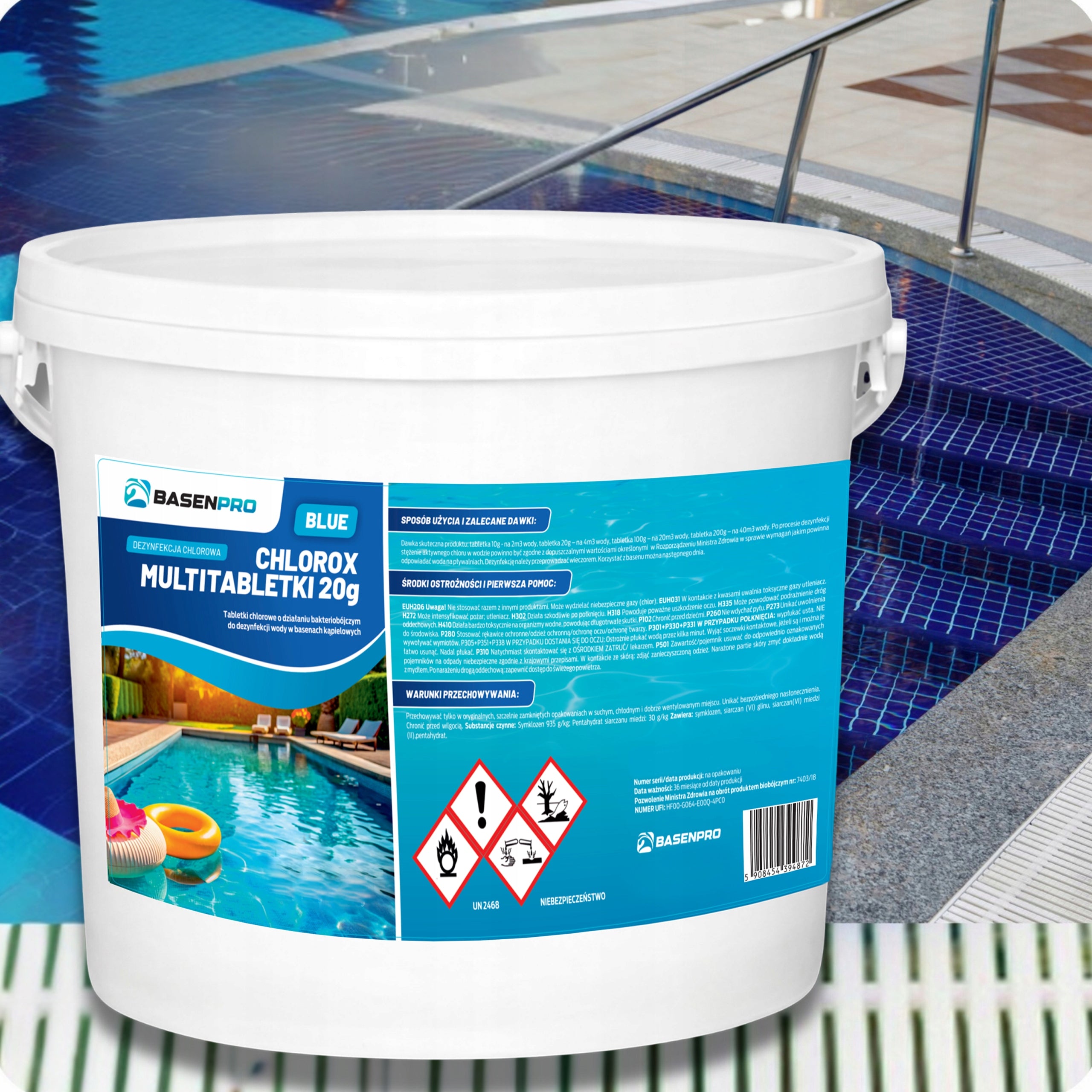 Swimming pool tablets CHLOROX MULTITABLETS 20G BLUE 3KG MULTIFUNCTIONAL Weight 3 kg
