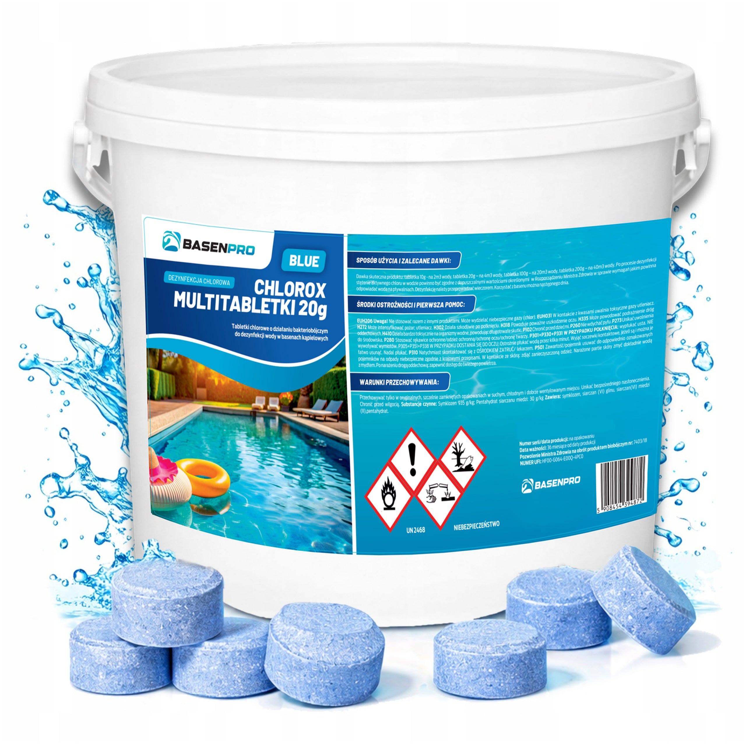 Swimming pool tablets CHLOROX MULTITABLETS 20G BLUE 3KG MULTIFUNCTIONAL