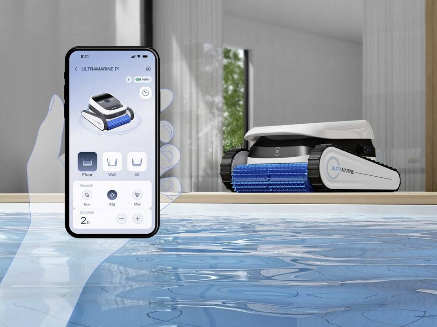 Swimming pool vacuum cleaner for pool cleaning Ecovacs ULTRAMARINE P1 180 W Manufacturer code ULTRAMARINE P1