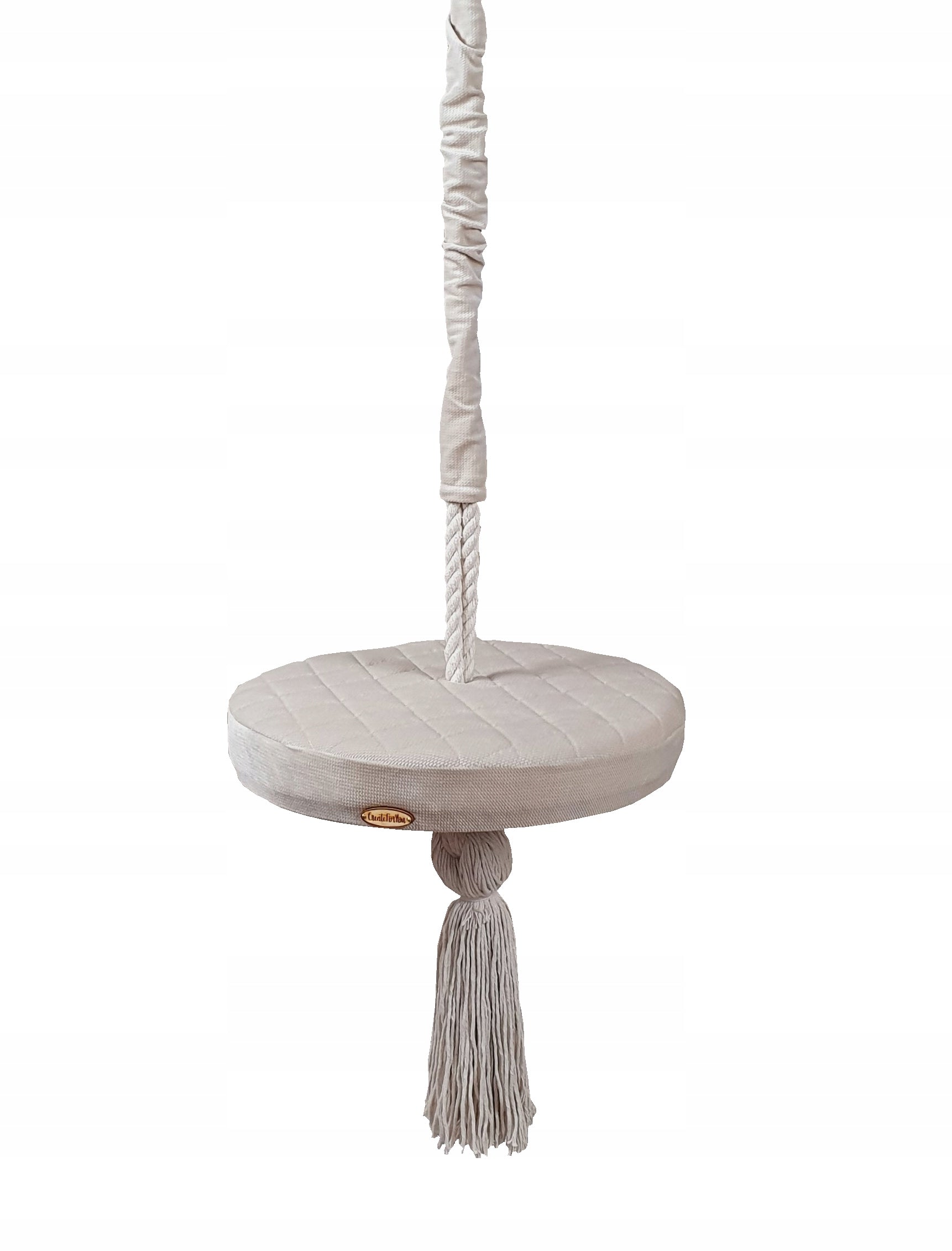 Swing ring for children home garden, disc BEIGE