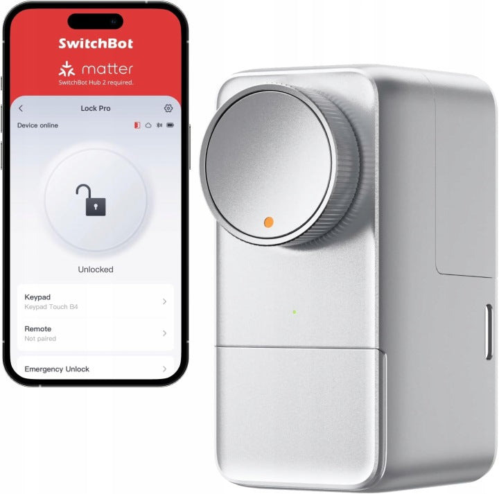 SwitchBot Lock Pro Smart Bluetooth Door Lock Automatic Silver Packaging status original