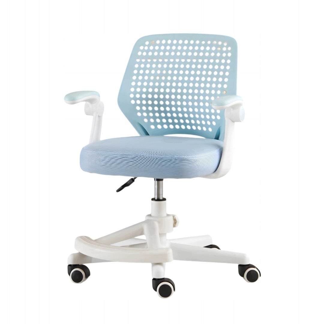 Swivel Chair with Footrest for Child BLUE for School Desk