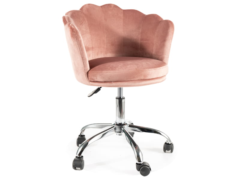 Swivel chair upholstered velour ROSE VELVET antique pink SIGNAL Packaging status original