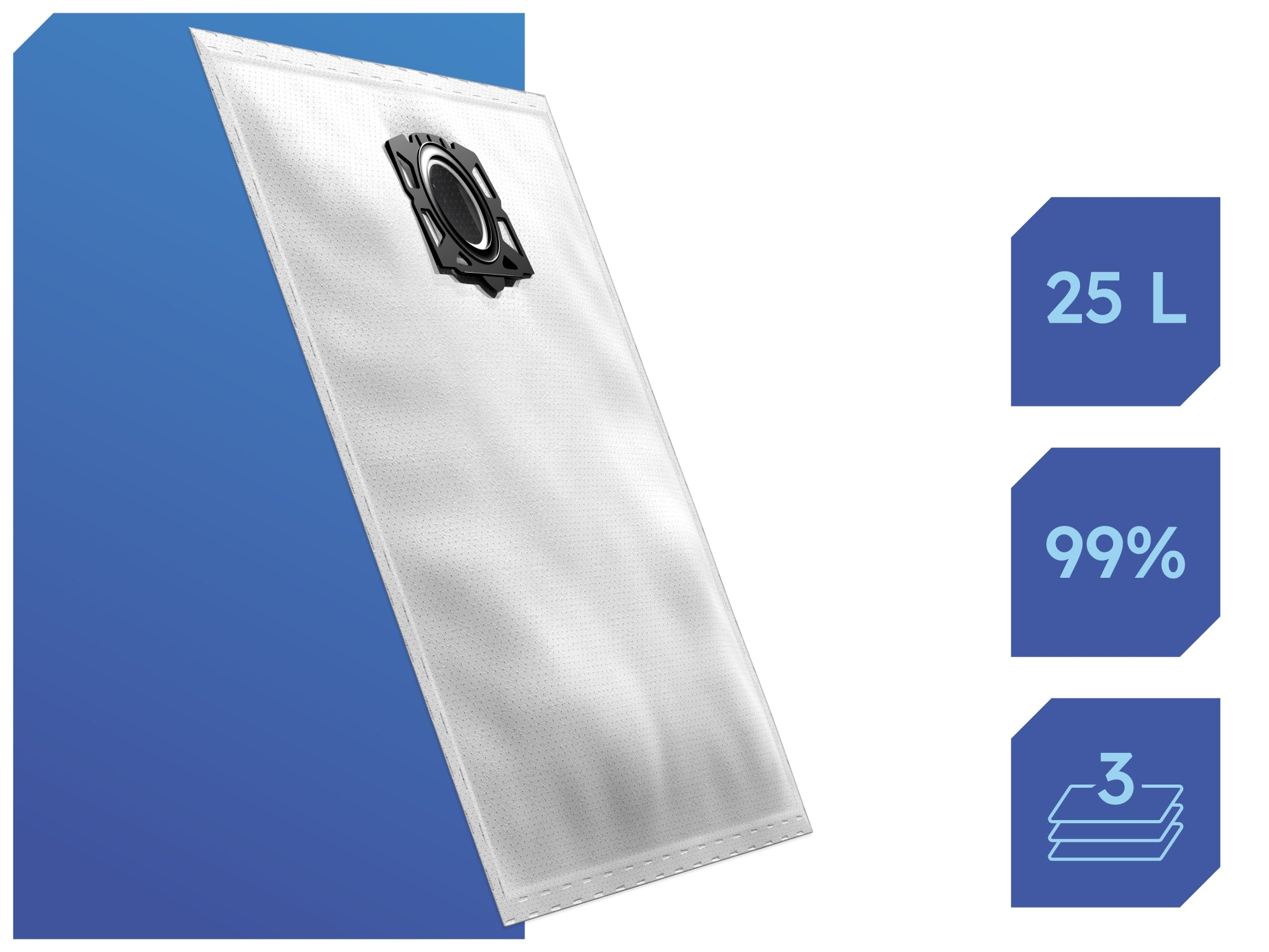 Synthetic Bags 10 Pcs For Industrial Vacuum Cleaner KFI 487 Durable HEPA Packaging status original