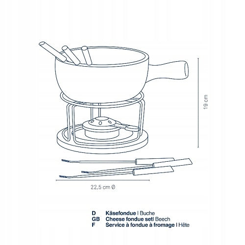 Sýrové fondue NATURA keramika, nerez, chrom, dřevo Brand Kela