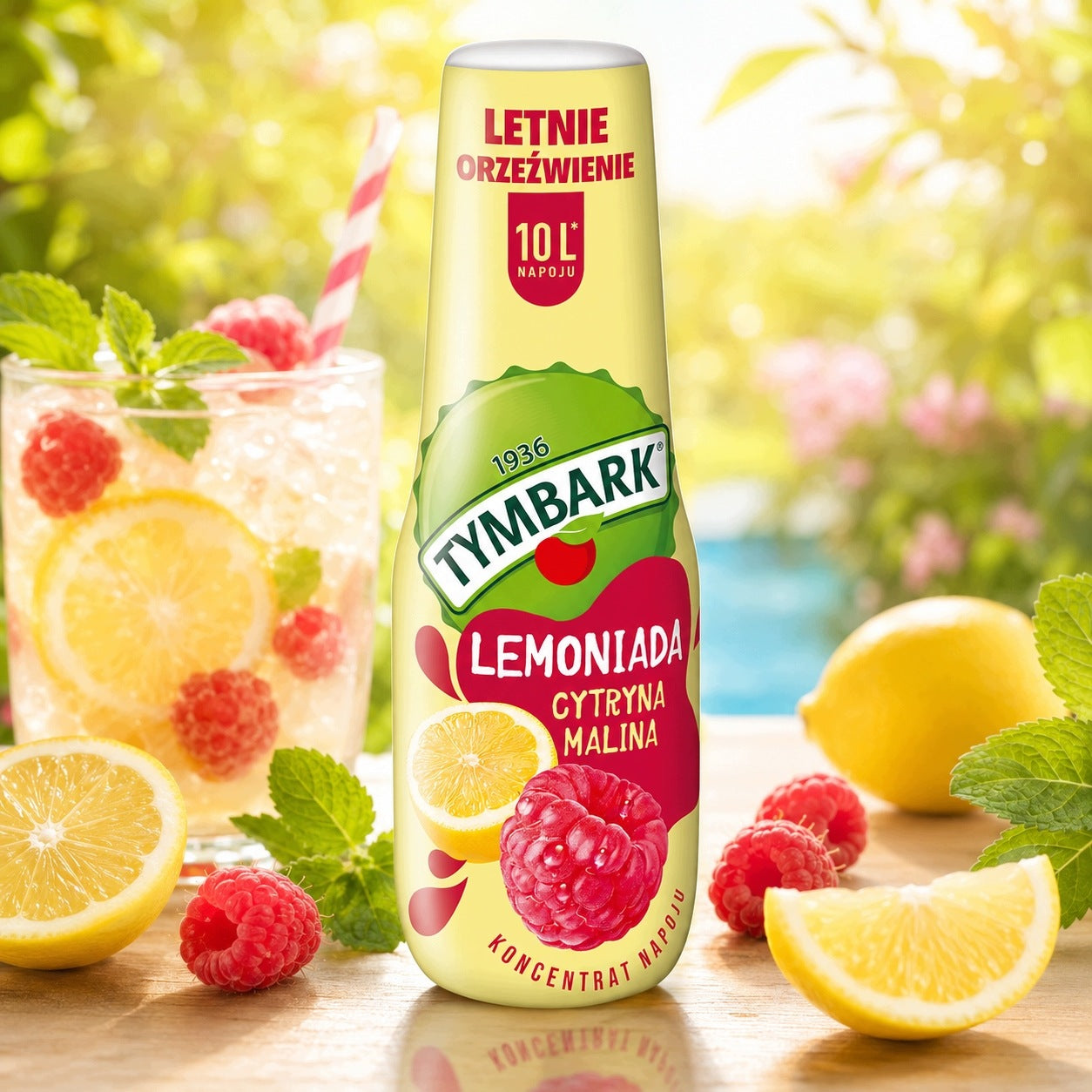 Syrup concentrate for water saturator drink Tymbark lemon raspberry 500ml soda Manufacturer code 5900334169020