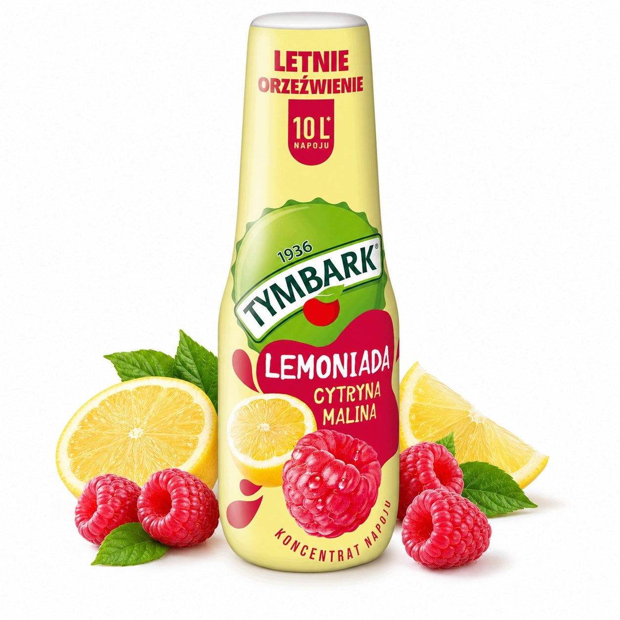 Syrup concentrate for water saturator drink Tymbark lemon raspberry 500ml soda
