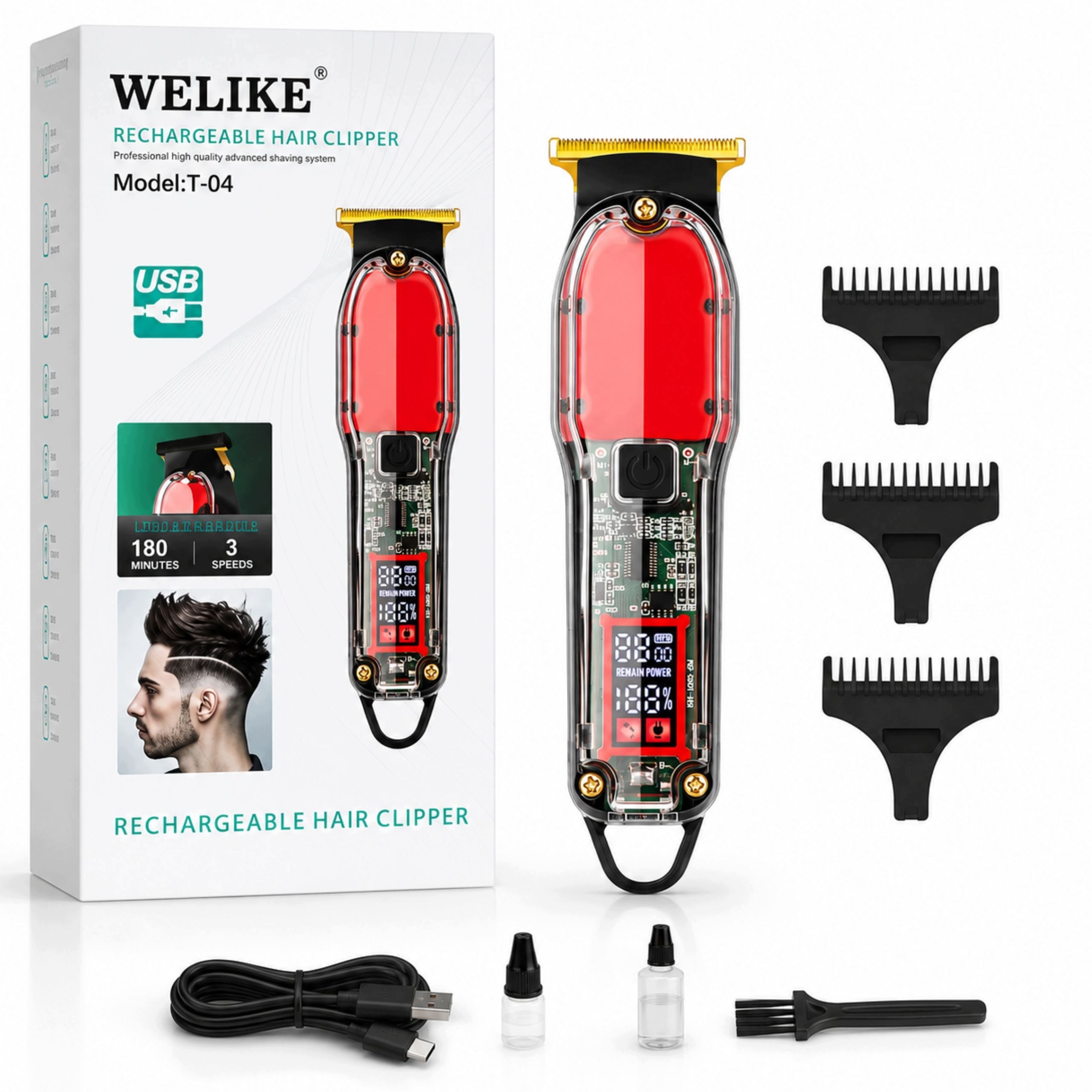 T-Blade Hair Beard Trimmer Perfect Barber Contours for Beard Styling