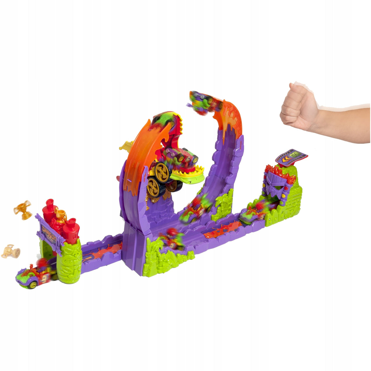 T-RACERS DRAGON LOOP KIT WITH DRAGON LOOP LAUNCHER + VEHICLE AND DRIVER Brand Magicbox