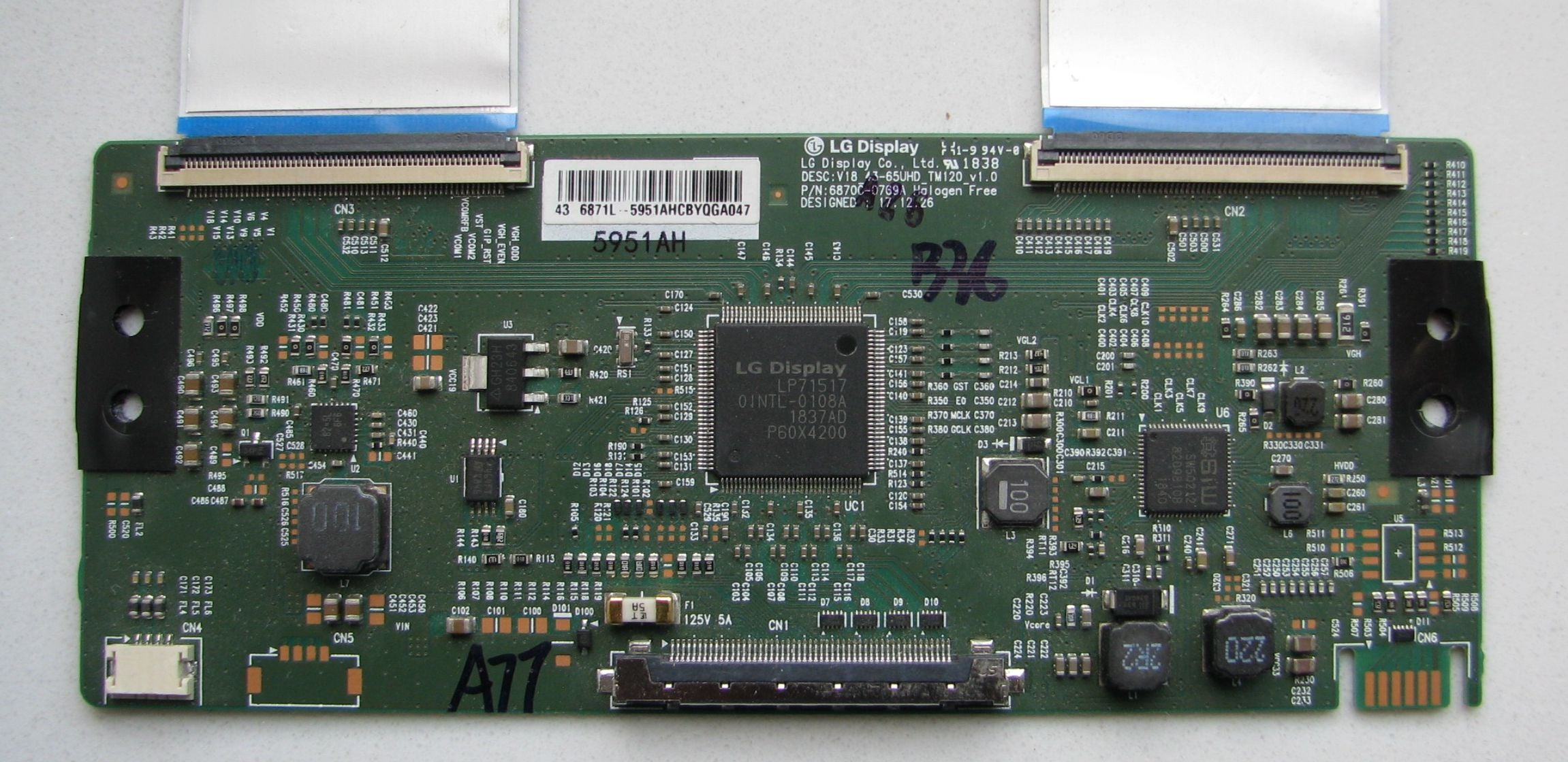 T-con Board 6870C-0769A / V18 43-65 Inch UHD TM120 V1.0 / 6871L-5951A / For LC430EQY 43-Inch Display