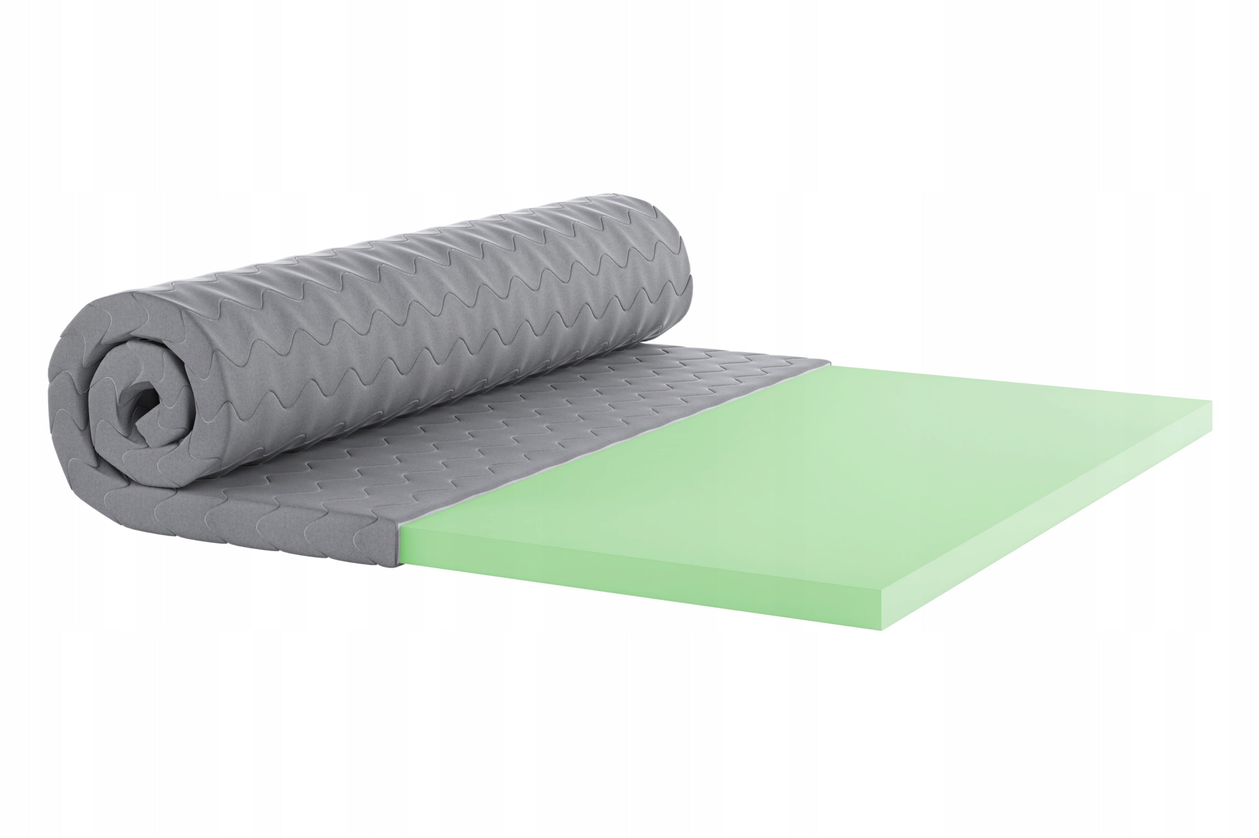 T35 POWER GREEN PUR mattress overlay very hard 180x200 7 cm gray
