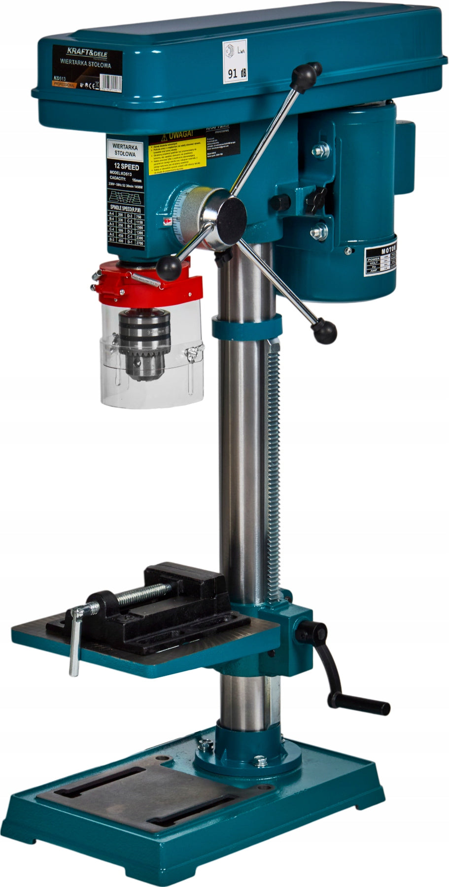 TABLE COLUMN DRILL 1450W 2700 RPM ADJUSTMENT + VISE KD513 Brand Kraft&Dele