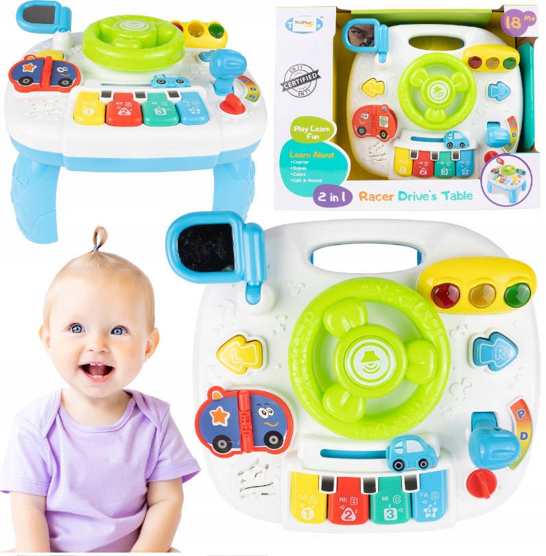 TABLE EDUCATIONAL PANEL INTERACTIVE STEERING WHEEL PIANO CHILDREN