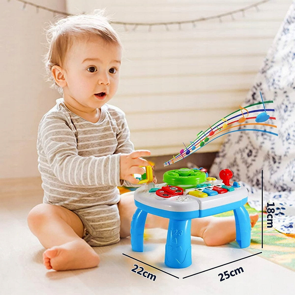 TABLE EDUCATIONAL PANEL INTERACTIVE STEERING WHEEL PIANO FOR CHILDREN Brand QULKI